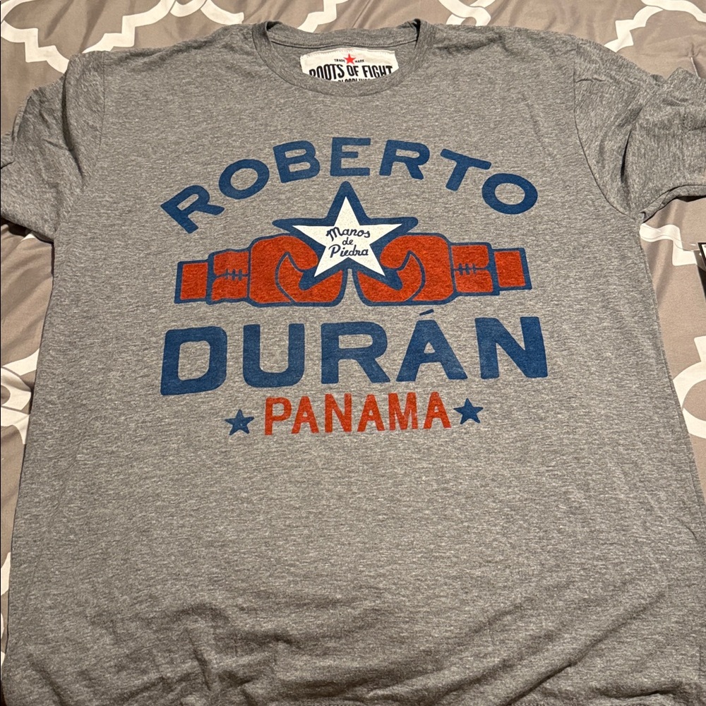 Roots of Fight Roberto Duran Gray T-Shirt